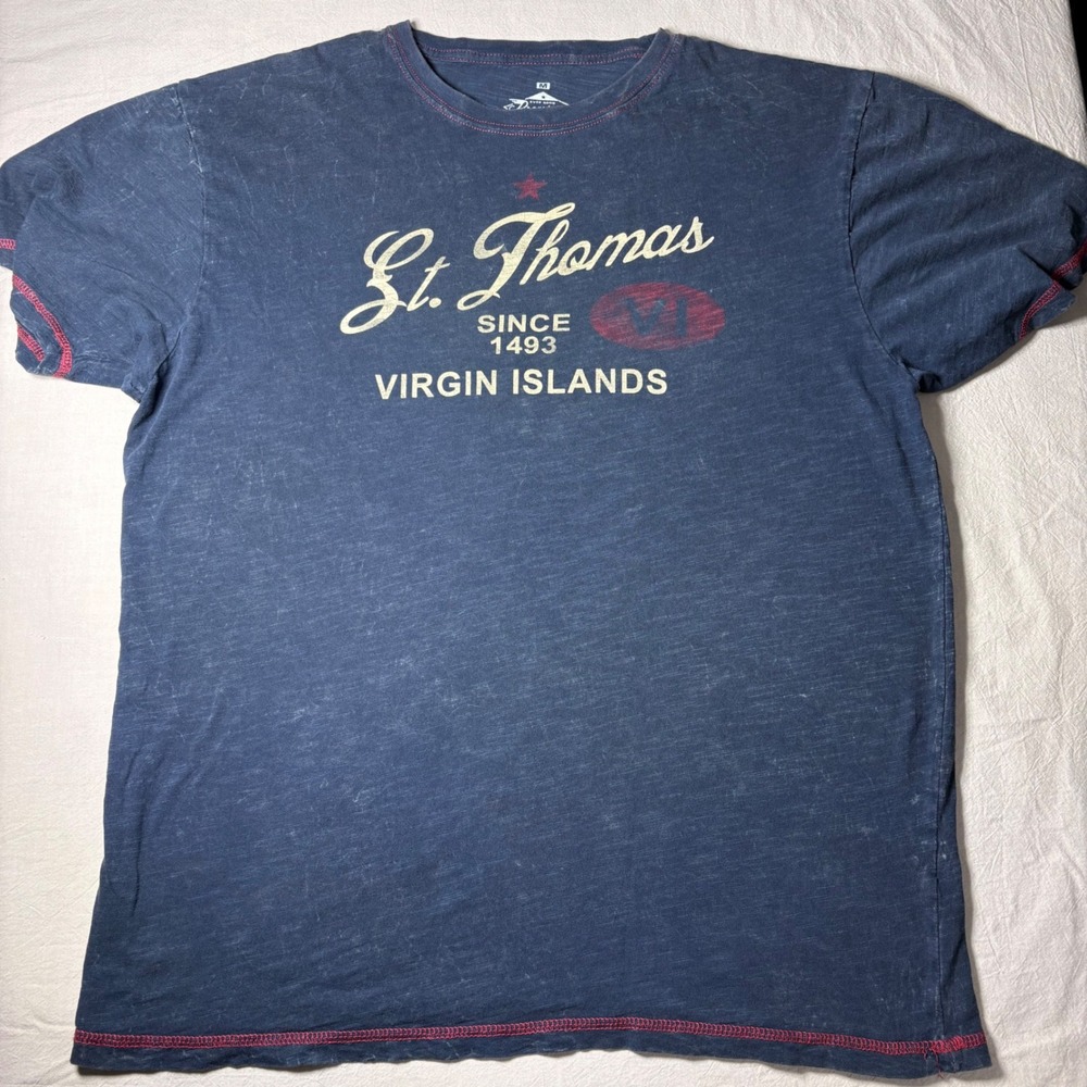 Premium 51 Ever Good St Thomas Virgin Islands Blue Graphic T-Shirt Mens Medium